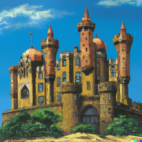 DALL·E 2022-07-27 12.33.09 - A realistic painting of King Arthur's Castle Camelot